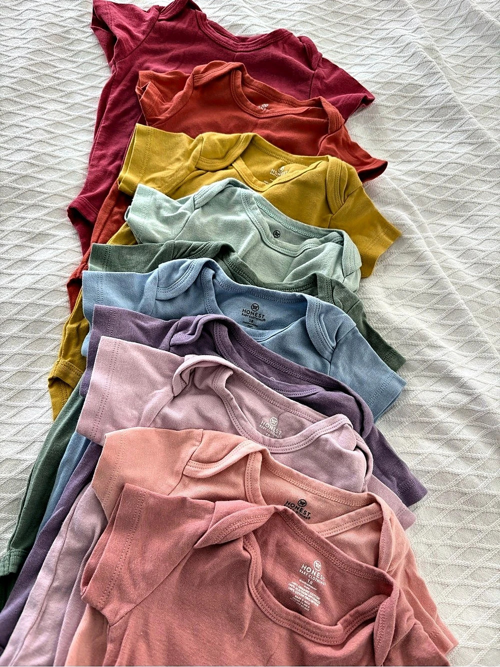 Honest Baby Short Sleeve Rainbow Onesie Set - 28 months